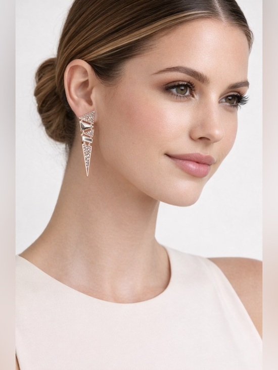 Alexis Bittar Jewelry - Alexis Bittar Articulated Triangle Drop Crystal Earrings/OS